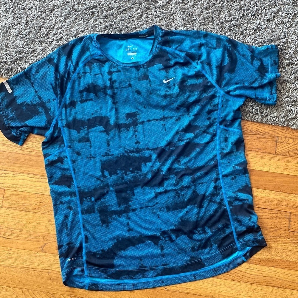 Nike Dri-Fit T Shirt Gym Sportswear Tie Dye Style Graphic Tee Short Sleeve XL